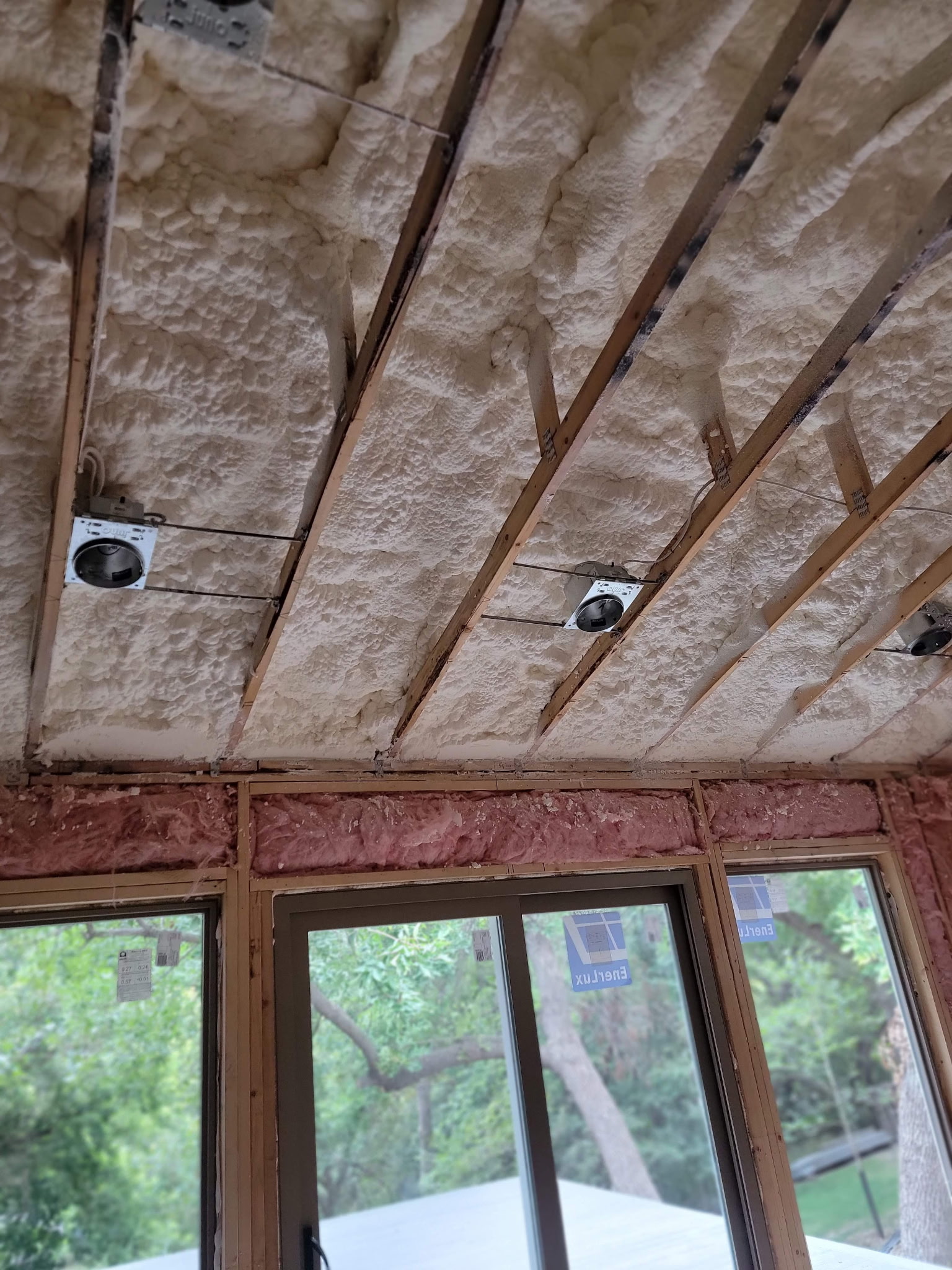 Completed attic insulation
